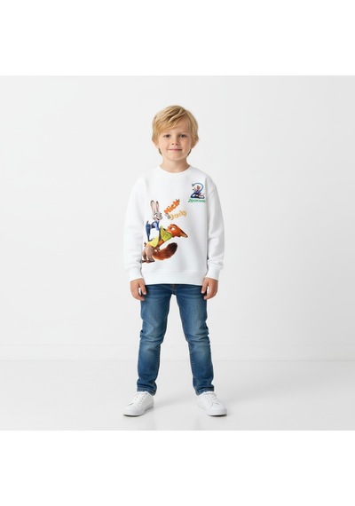 Seabubbles Zootopia Çocuk Sweatshirt KREM