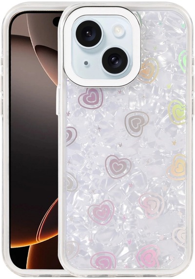 Apple  Uyumlu  iPhone 14 Lumi Desenli Kapak Beyaz
