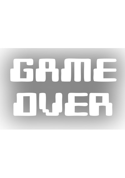 Game Over Araba Sticker 17x17 Cm Beyaz