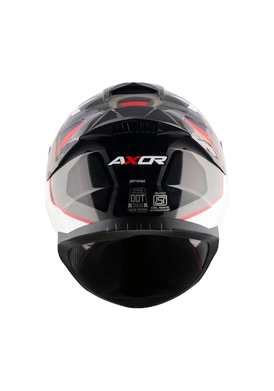 Axor Saber Spark Dull Ece 22.06 Kapalı Kask Beyaz - Kırmızı - Siyah