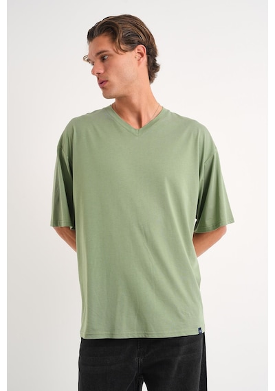 Alexander Gardi Alexandergardı V Yaka Oversize T-shirt E24-742a Yeşil