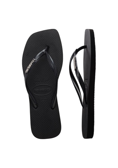 Havaianas Square Logo Metallic Blacksilver Siyah Kadın Terlik Siyah