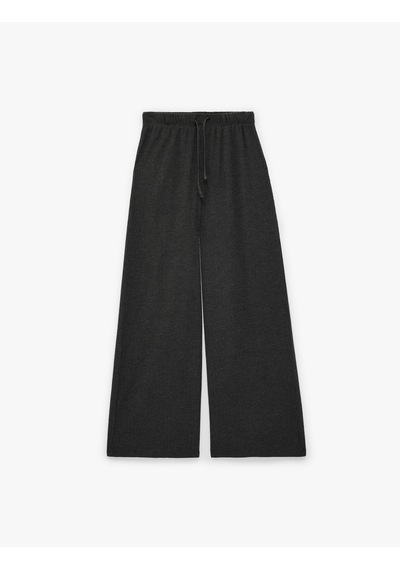 Koton Bürümcük Kumaş Beli Bağcıklı Geniş Paça Pantolon Antrasit 6sak40083ek Antrasit