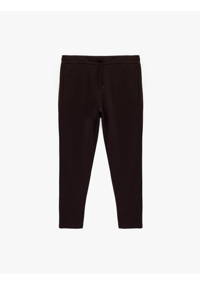 Koton Pamuklu Regular Fit Cepli Beli Bağcıklı Tapered Eşofman Altı Bordo Şarap 6sam40026nk Bordo - Şarap