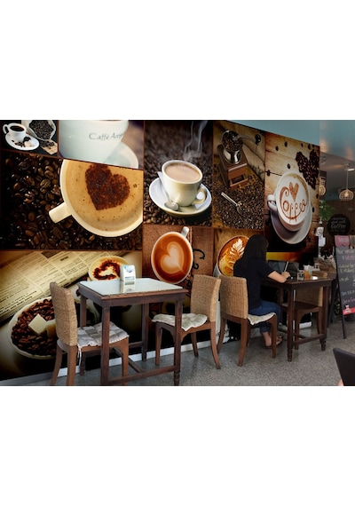 Coffee Kafe İçin Özel Tasarım Duvar Kağıdı (397456505)