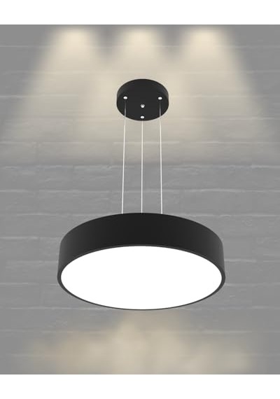 Hegza Lighting Drum-40 Ayarlanabilir Sarkıt Ledli Modern Siyah Led Avize 4000k Doğal Beyaz Çok Renkli