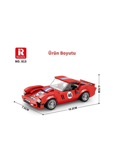 Reobrix Creator 813 Ferrari 250 Gto Spor Araba Yaratıcı Yapı Blok Seti Building Blocks - 320 Parça