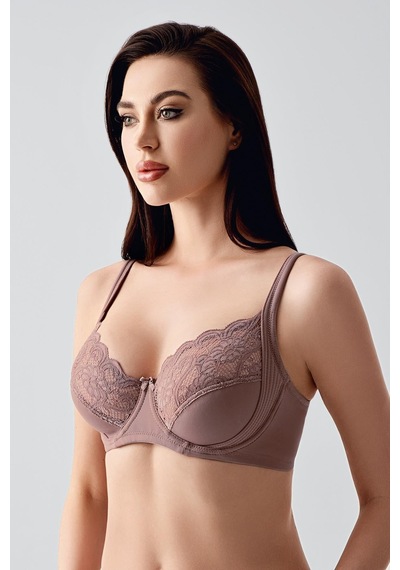 New Bra Kadın D Kap Dantelli Toparlayıcı Sütyen Cappuccino 6000 Cappuccino