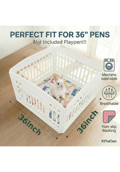 Pjyucien Makinede Yıkanabilir Kare Köpek Oyun Parkı Matı, 36 İnç Genişliğinde, Kaymaz Pet Kalem Pee Pad, İç/dı
