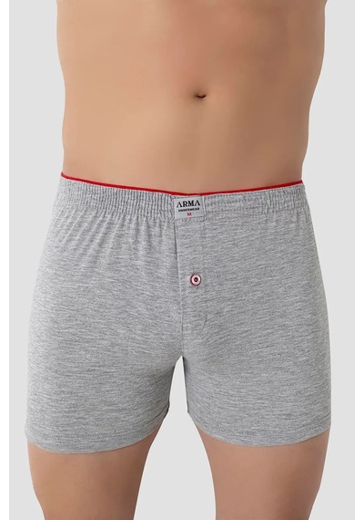 Hadpols Normal Bel Rahat İç Giyim Örme Çamaşır Erkek Renkli Düğmeli Boxer 3'lü Paket %100 Pamuklu Penye Çok Renkli