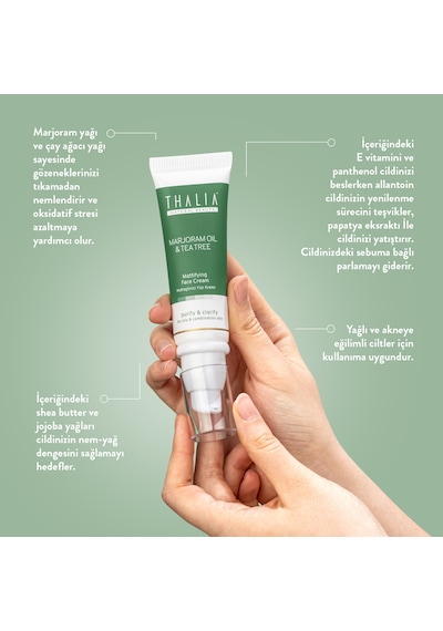 Thalia Marjoram Oil & Tea Tree Matlaştırıcı Yüz Kremi 50 ML
