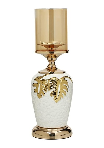 Vitale Gold Beyaz Şamdan 13 13 38 Cm Ak.je0163