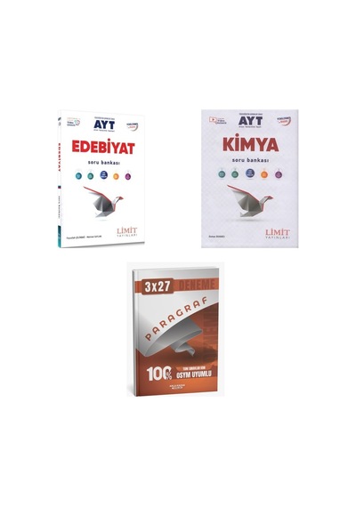 2027 2027 Limit Ayt Edebiyat Video Çözümlü + Kimya Soru + Anla Kazan Paragraf Deneme 3'lü Set