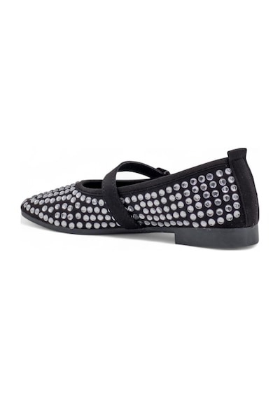 Shoes Taşlı Tokalı Kadın Babet Gümüş