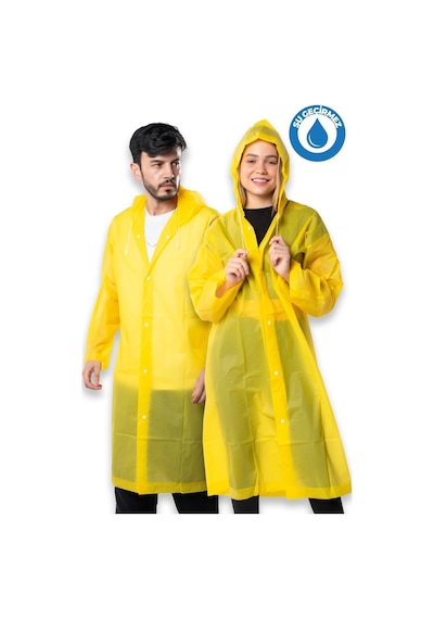 Kadın Erkek Yağmurluk Kapüşonlu Çıtçıtlı Eva Sarı Yağmurluk Bymmrc881r01 Sarı