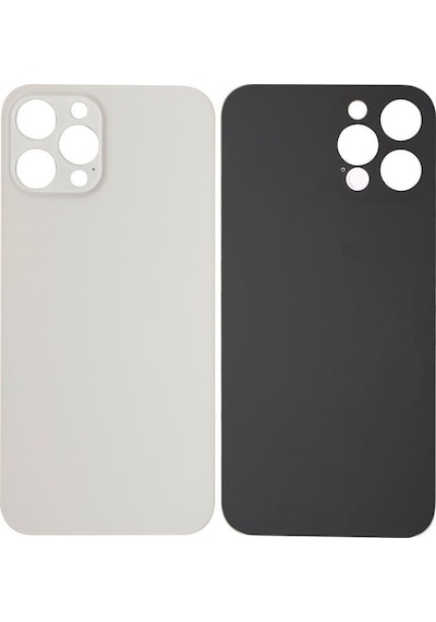 Apple Uyumlu iPhone 12 Pro Max Logolu Arka Pil Batarya Kapağı - Lens Hariç Beyaz