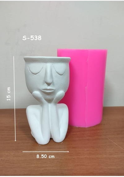 Düşünen Kız Saksı 15 Cm