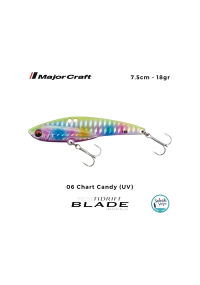 Major Craft Tidrift Blade 7.5cm 18gr 06 Chart Candy Uv Vibrasyon Maket Balık