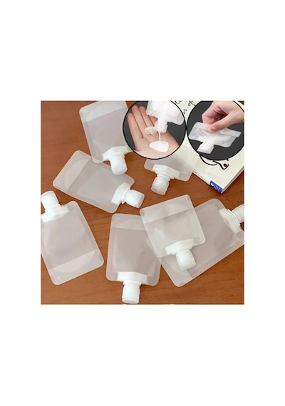 3 Adet 100ml Krem Şampuan Kabı Tekrar Kullanılabilir Set beyaz