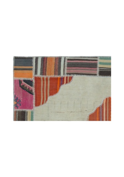 El Dokuması Patchwork Vintage Yün-pamuk Naturel Halı 25118 120 X 181 Cm Çok Renkli