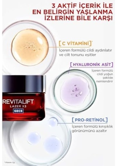 Revitalift Lazer Yoğun Yaşlanma Karşıtı Gece Bakım Kremi 50 Ml