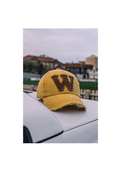 Emybox Eskitme Yıkamalı Nakışlı Unisex Şapka Kep Vintage Baskılı Pamuklu Ayarlanabilir Cap Erkek Kadın Hardal - W