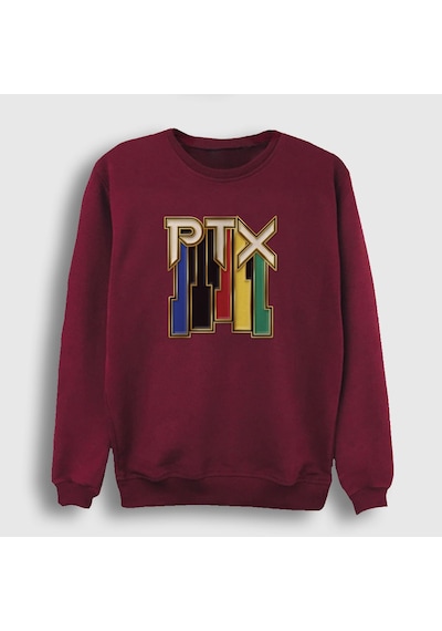 Presmono Unisex Vintage Pentatonix Sweatshirt Bordo