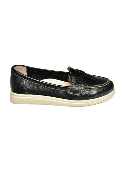 Fox Shoes P555014103 Siyah Hakiki Deri Kadın Ayakkabı Siyah