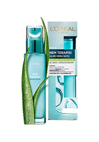 L'oreal Paris Nem Terapisi Aloe Vera Suyu, Nemlendirici Ve Ferahlık Etkili Krem, Normalden Karmaya Ciltler 70 Ml