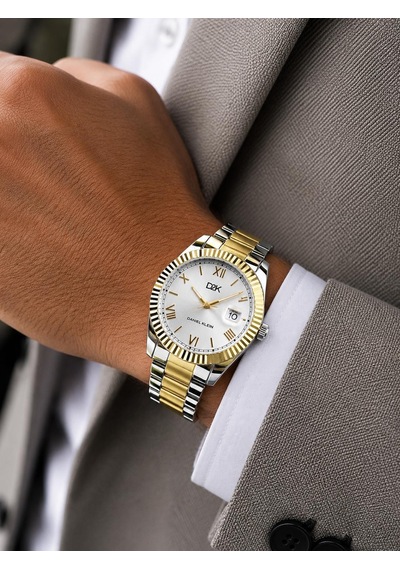 Daniel Klein Damat Ve Takım Elbiseye Özel 2 Yıl Garantili Çelik Kordon Erkek Kol Saati Vs.blkt.0996 Gümüş - Sarı