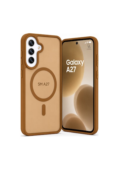 Samsung Galaxy A27 Ile Uyumlu Kılıf Magsafe Şarj Özellikli Mat Arka Yüzeyli Kapak Çöl Titanyum