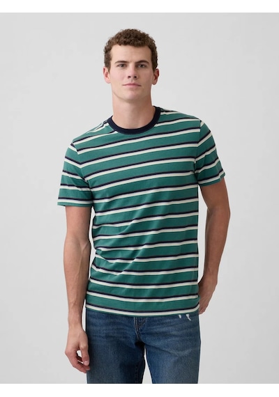 Gap V-everyday Soft Crew - Strıpe Yeşil