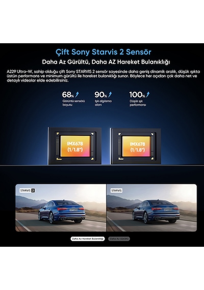 Viofo A229 Ultra 2 Kameralı Ön Ve Arka Dış Su Geçirmez 4k+4k Sony Starvis 2 Sensörlü Dual Hdr Wi-fi 6 Gps'li Araç Kamerası