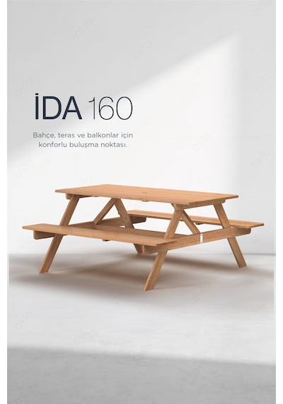 Bahçe Bankı İda S 160 6 Kişilik Arkalıklı Rahat Ve Şık Tasarım Teak