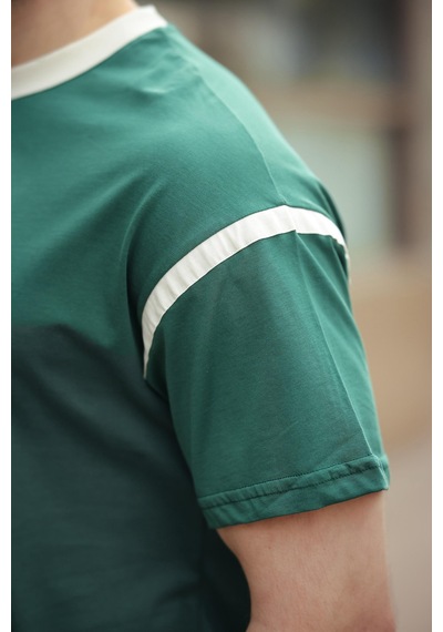 Madmext Koyu Yeşil Bisiklet Yaka Regular Fit Erkek T-shirt E7126 Koyu Yeşil