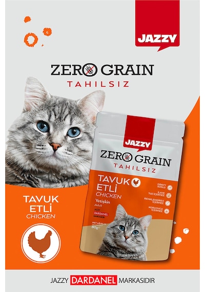 4 Adet Jazzy Kedi Maması Tavuklu 80 Gr