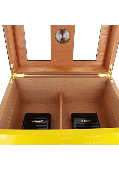Cohiba Camlı Puro Kutusu Humidor Sarı 70's