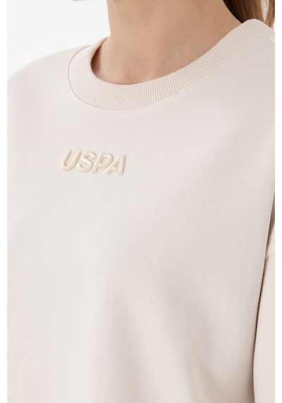 U.S. Polo Assn. Kadın Krem Oversize Bisiklet Yaka Tişört 50294482-VR071