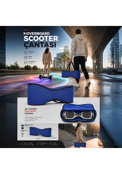 Orijinal Hoverboard Elektrikli Kaykay Taşıma Çantası Yüksek Kalite Çanta Kılıf 6.5 İnch Lacivert