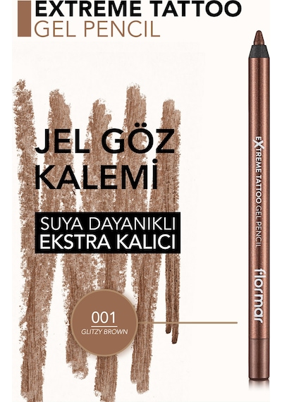 Flormar Extreme Tattoo Akmayan Kajal Göz Kalemi 001 Glitzy Brown