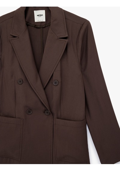 Koton Uzun Kollu Modal Cep Detaylı Düğmeli Kruvaze Yaka Blazer Ceket Kahverengi 6sak50110uw Kahve Koton Uzun Kollu Modal Cep Detaylı Düğmeli Kruvaze Yaka Blazer Ceket Kahverengi 6sak50110uw Kahve