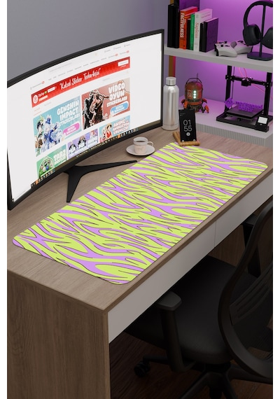 Zebra Kaymaz Dikişli Kauçuk Oyuncu Mousepad V3 - 90x40 Xxl Gaming Mouse Pad Fare Altlığı