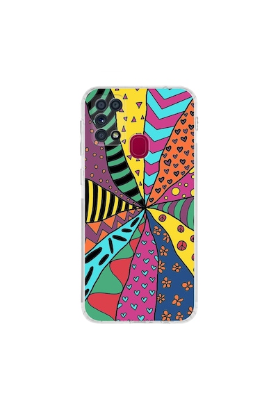 Samsung Galaxy M31 İle Uyumlu Retro Color 4 Kamera Korumalı Şeffaf Kılıf Şeffaf