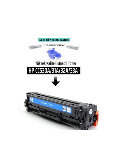 Hp Cc531A Mavi Uyumlu Toner /Np/304A/Cm2320/Cm2320N/Cp2025/Cm332