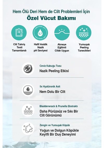 Akneye Eğilimli Ciltler İçin Nazik Peeling Etkili Duş Jeli Dashu Daily Acne Relax Body Wash Narenciye