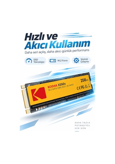 X250s 256gb M.2 Sata 2280 Ssd 520 Mb/s Okuma 500 Mb/s Yazma Hızlı Ssd