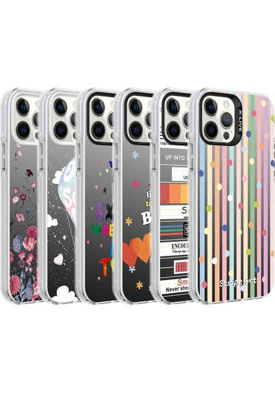 Apple Uyumlu iPhone 12 Pro Kılıf Desenli Zore Silver Sert Kılıf