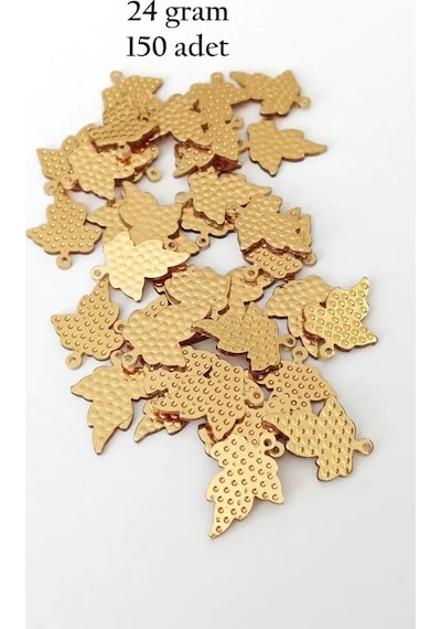 Oya Abiye Bileklik Kolye Pleksi Metalik Plastik Pul Altın Renk 24 Gram 150 Adet - Bnc549