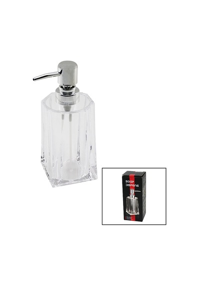 280ml - Uzun Şeffaf - Mika Kristal Sıvı Sabunluk Bx40 Çok Renkli