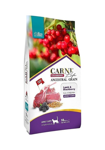 Carni Life Kuzu Etli Böğürtlen ve Kızılcıklı Yetişkin Kedi Maması 10 KG